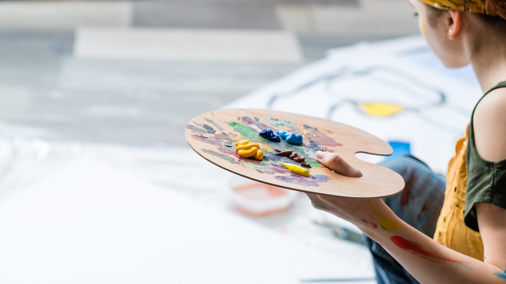 art therapy leisure lady acrylic paint palette