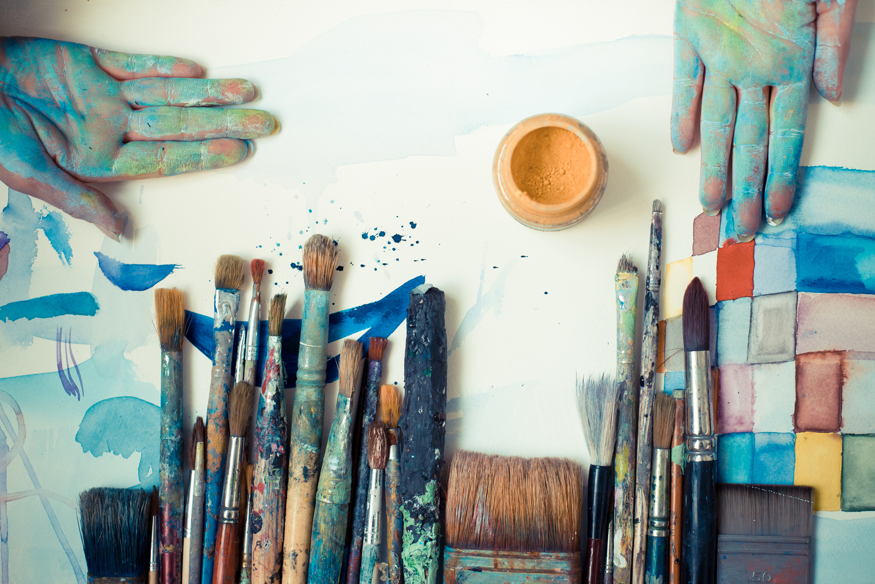 Abstract Brushes and Paint